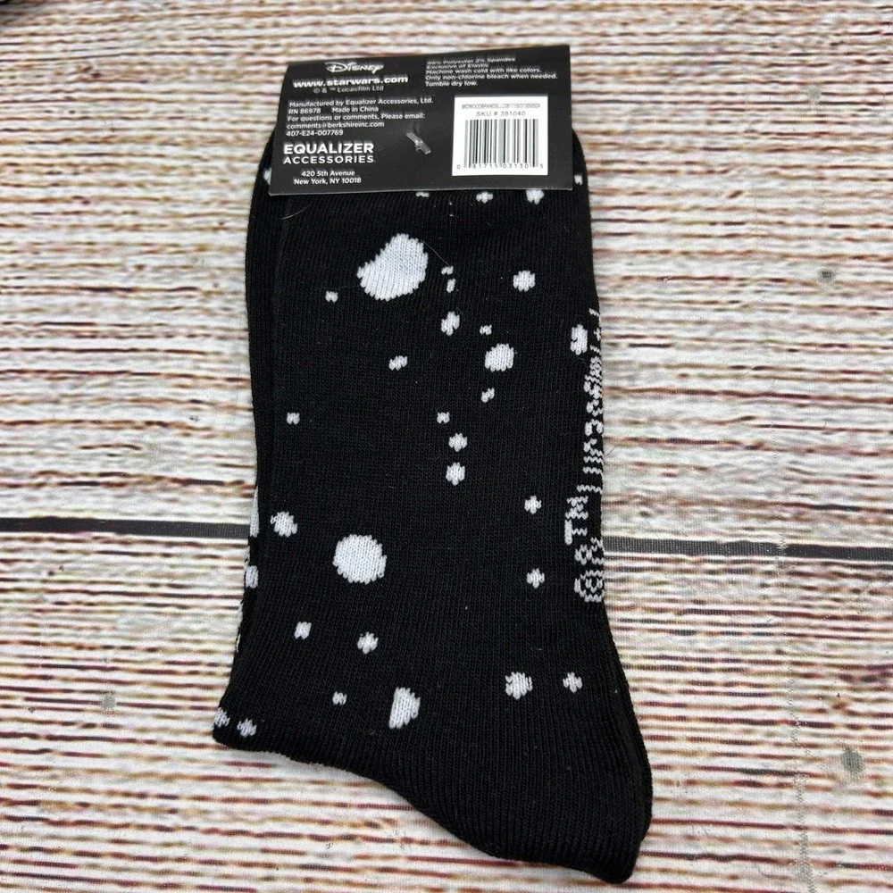Star Wars Mens Crew Socks Black Red Logo Star Pattern Size 9-13‎ New SKU 391040